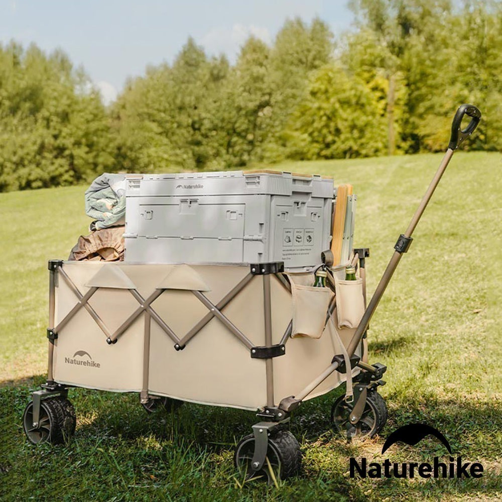 【Naturehike】輕折全地形聚攏折疊手推車 卡其色 JJ017 | 台灣總代理公司貨-細節圖2