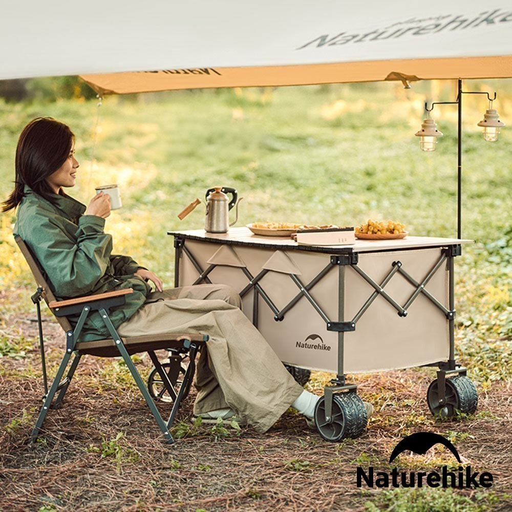【Naturehike】輕折全地形聚攏折疊手推車 卡其色 JJ017 | 台灣總代理公司貨-細節圖3