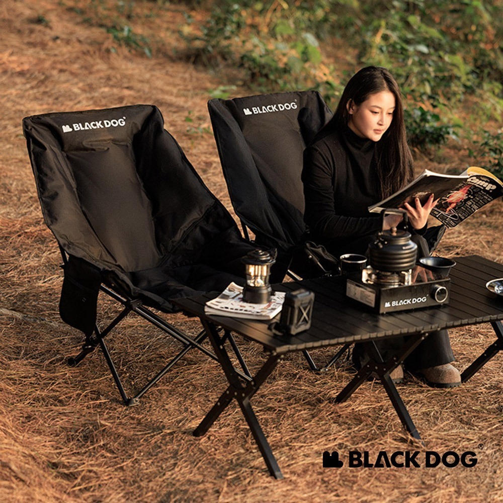 【Blackdog】浮月UC高背可調節折疊躺椅 夜幕黑 JJ035｜台灣公司貨-細節圖2