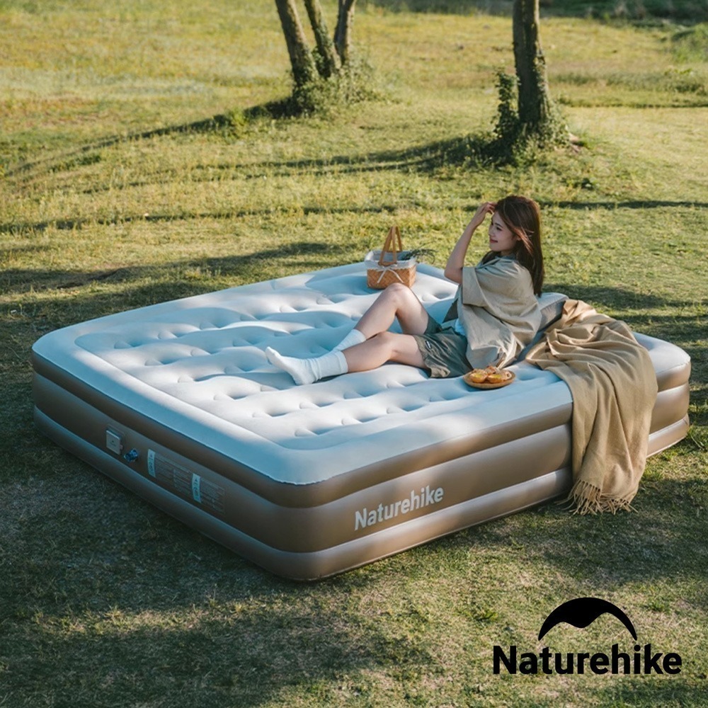 【Naturehike】辰景植絨加高充氣床墊38/45cm 內置打氣機 WS013 ｜台灣總代理公司貨-細節圖2