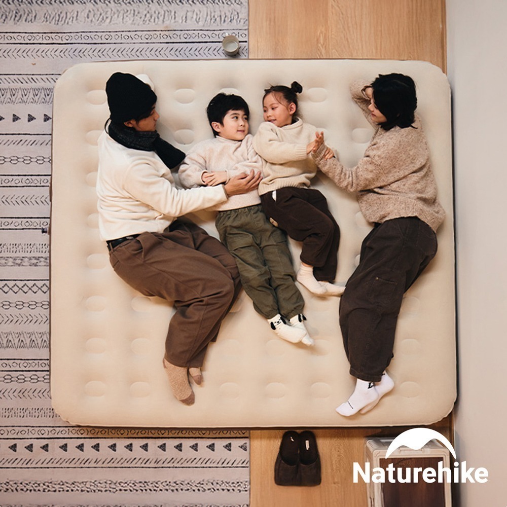 【Naturehike】辰景植絨充氣床墊25cm 內置打氣機 WS013｜台灣總代理公司貨-細節圖2