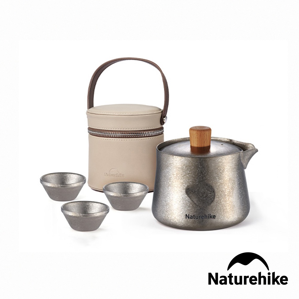【Naturehike】隨風戶外便攜純鈦一壺三杯茶具套組 附收納包 CF025 ｜台灣總代理公司貨-細節圖4