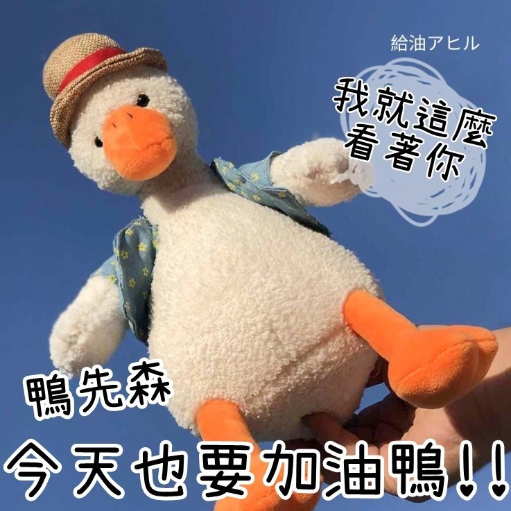 【現貨】超可愛 加油鴨先森 ins 毛絨 抖音 娃娃機 網紅 交換禮物 生日禮物 鴨先生 公仔 生日禮物 療癒-細節圖2