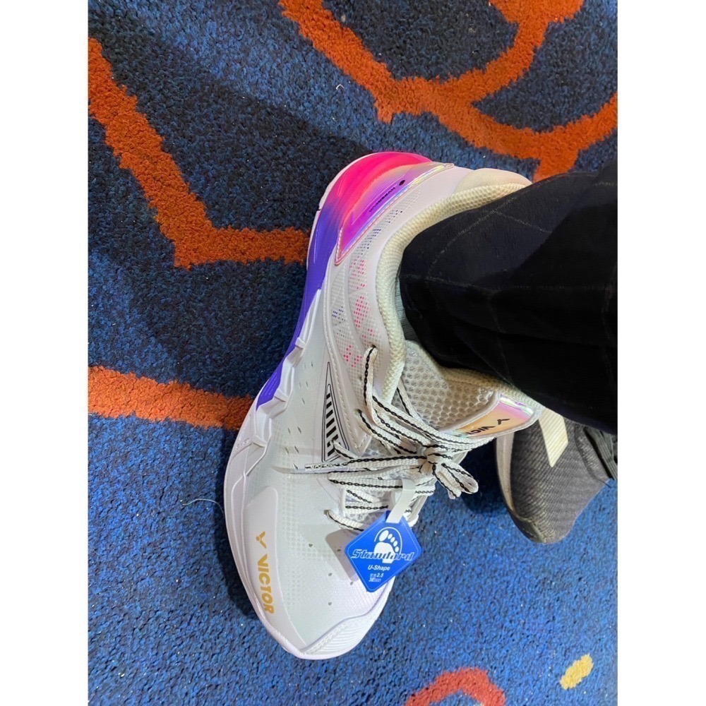 24年 5折特價  (羽球世家）勝利 羽球鞋 P8500 II 白紫 頂級羽球鞋 鷹爪側向穩定 啟動靈敏-細節圖5