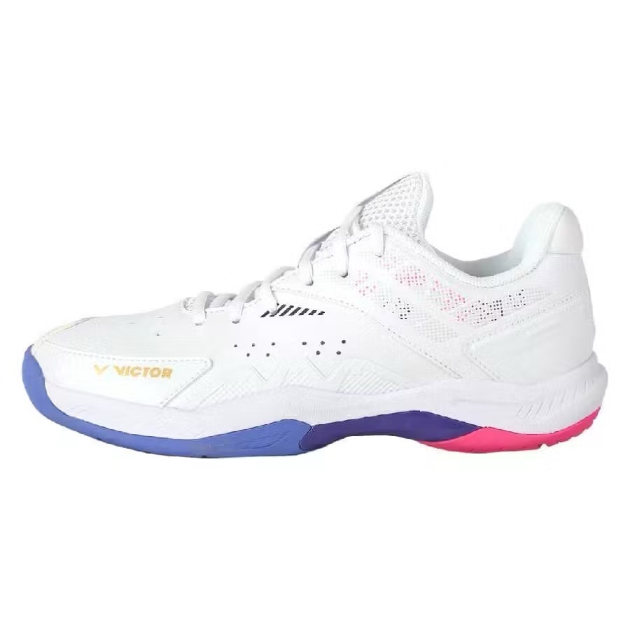 零碼特價26~27.5 (羽球世家）勝利 羽球鞋 P-8500TD AJ 白紫 全面寬楦 專業羽球鞋 高顏值 超好看-細節圖4