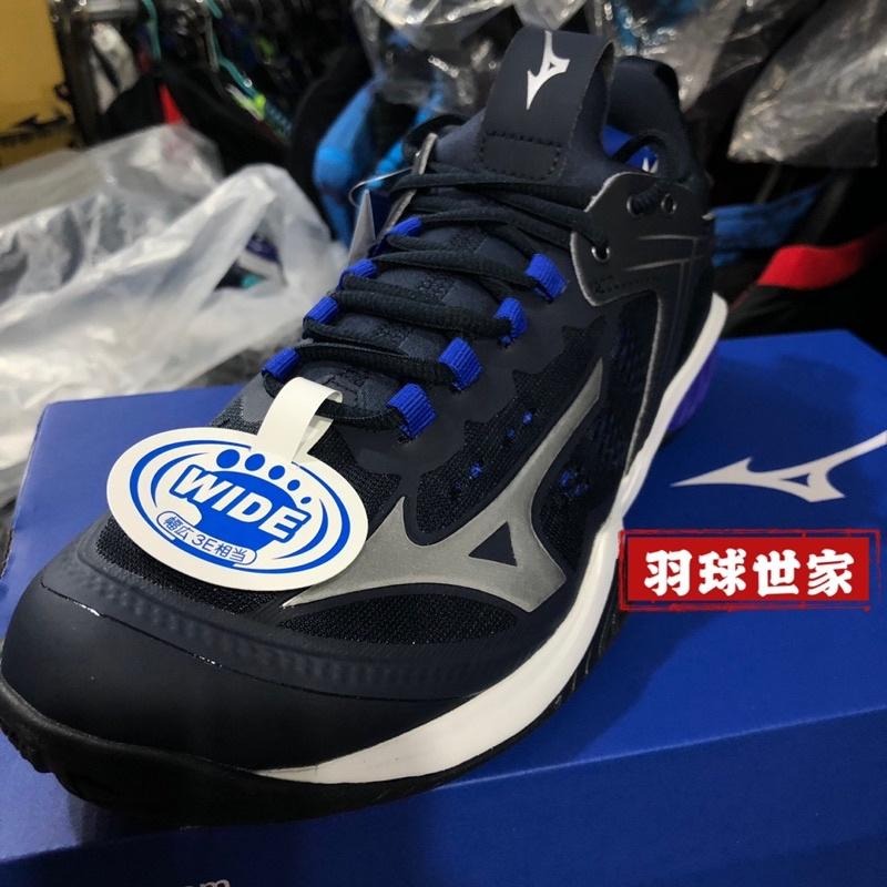 收回24.5球鞋 (羽球世家）Mizuno 美津濃 羽球鞋 Wave claw Neo 藍紫 選手鞋襪套款 3E楦頭-細節圖2