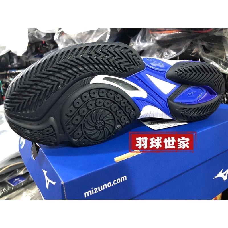 收回24.5球鞋 (羽球世家）Mizuno 美津濃 羽球鞋 Wave claw Neo 藍紫 選手鞋襪套款 3E楦頭-細節圖3