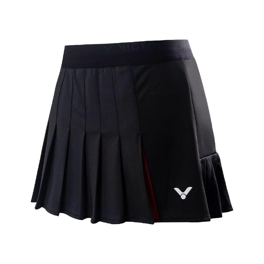 （羽球世家）勝利 羽球裙 K-41300 黑C/白A 運動褲裙  VICTOR 針織運動短裙 (女款)-細節圖6