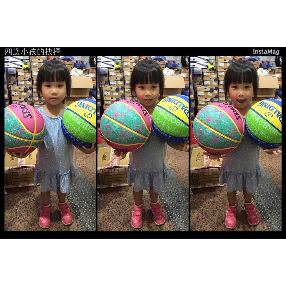 ◇ 羽球世家◇【國小籃球】斯伯丁 5號橡膠籃球 室外籃球五號  彩色文字 耐磨實用-細節圖3