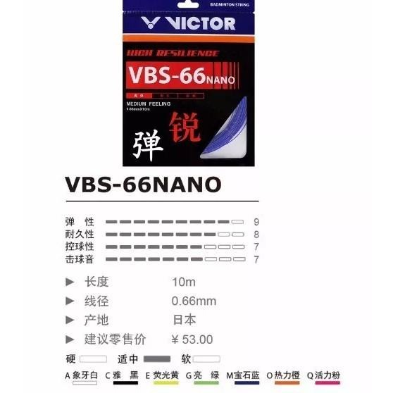 ◇ 羽球世家◇勝利 VBS66 NANO 高彈線 戴資穎指定 VBS-66N 手感舒適《超細線0.66mm》VICTOR-細節圖3