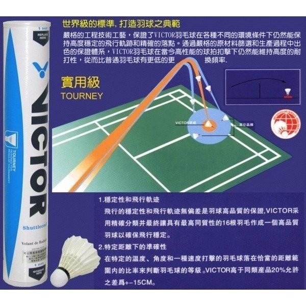 (羽球世家) 勝利 VICTOR 比賽練習 實用級 藍標 TOURNEY B-04 飛行穩定 毛片漂亮-細節圖2