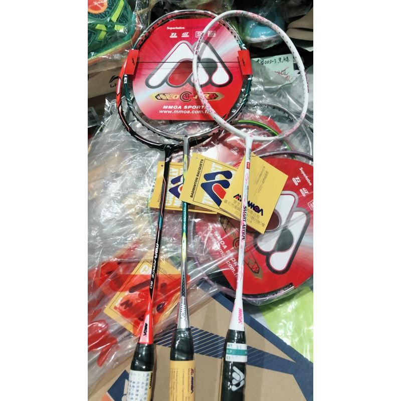 （羽球世家）摩亞 超輕櫻花 🌸 SMART ACTION 羽球拍 MMOA女生初學拍 白粉 全新含穿線-細節圖3