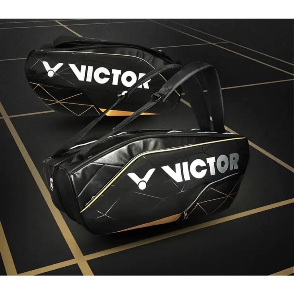 免運 (羽球世家) 勝利 BR-9611 黑色 王子維 指定款 12支裝拍袋 矩形包 VICTOR羽網專用方形包-細節圖3