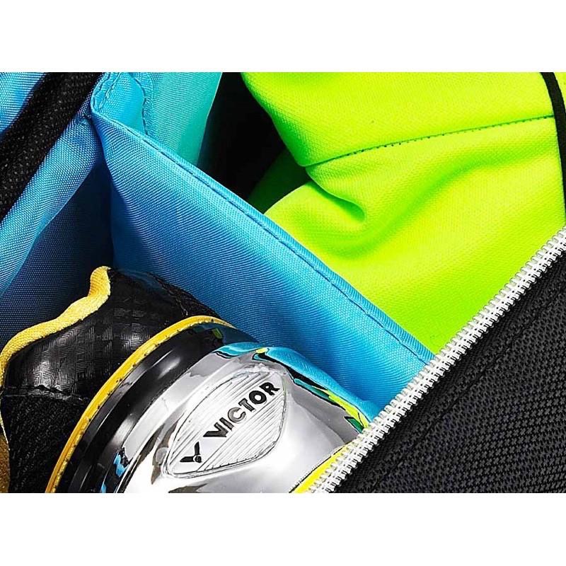 免運 (羽球世家) 勝利 BR-9611 黑色 王子維 指定款 12支裝拍袋 矩形包 VICTOR羽網專用方形包-細節圖4
