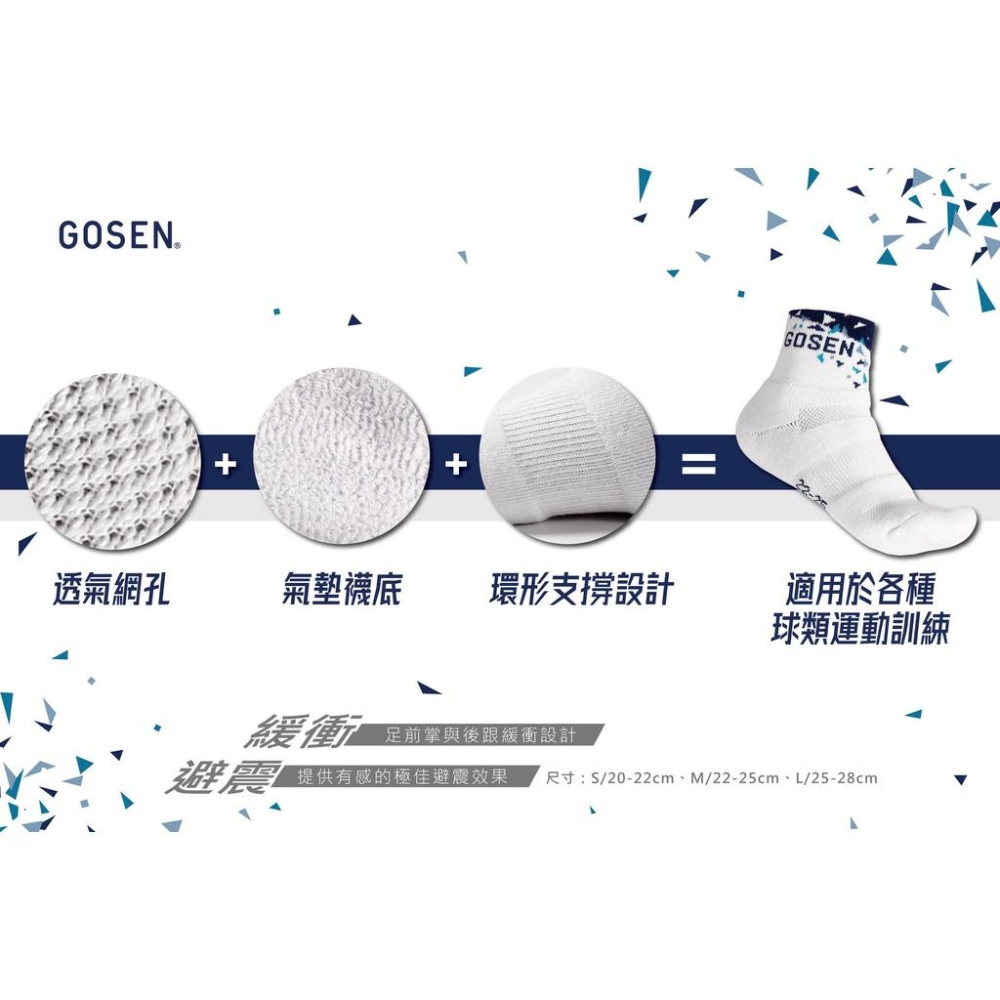 （羽球世家） Gosen 高神 羽球襪 厚底包覆性止滑運動襪 男襪女襪 兒童親子襪 VF0200 台灣製-細節圖4