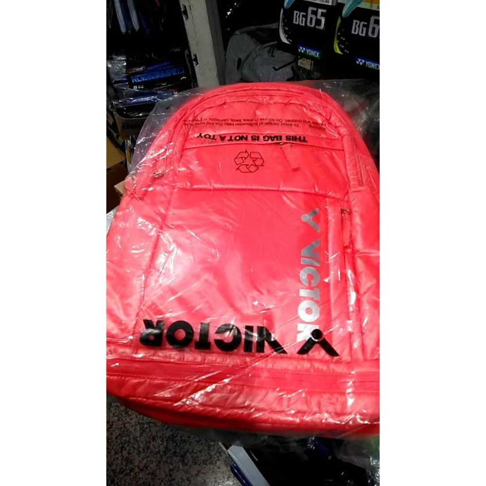 ◇ 羽球世家◇【袋】勝利 2支裝 羽球雙肩運動後背包 BR-3011 黑/粉橘 特價1220元VICTOR-細節圖2