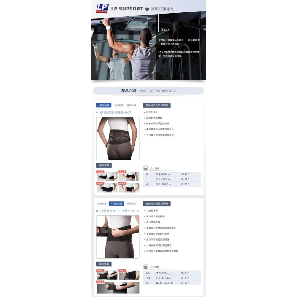 (羽球世家)【護具】護腰 LP 937 6吋透氣支撐腰帶 服貼舒適實用(1個裝)《保證正品 具有藥商執照》我最便宜-細節圖2