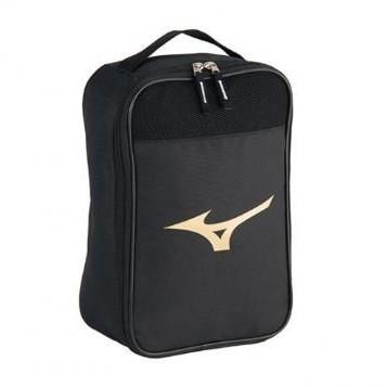 (羽球世家) Mizuno 美津濃 運動鞋袋 鞋袋 黑底 33TM 雙拉鍊 手提包 羽球鞋袋 提鞋袋-細節圖3