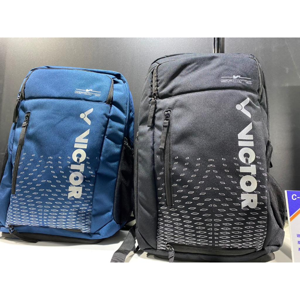 （羽球世家）勝利 BR-2001 後背包 中性款 羽球拍袋  附防水罩/球拍套 黑/藍 系列  簡約魅力-細節圖2