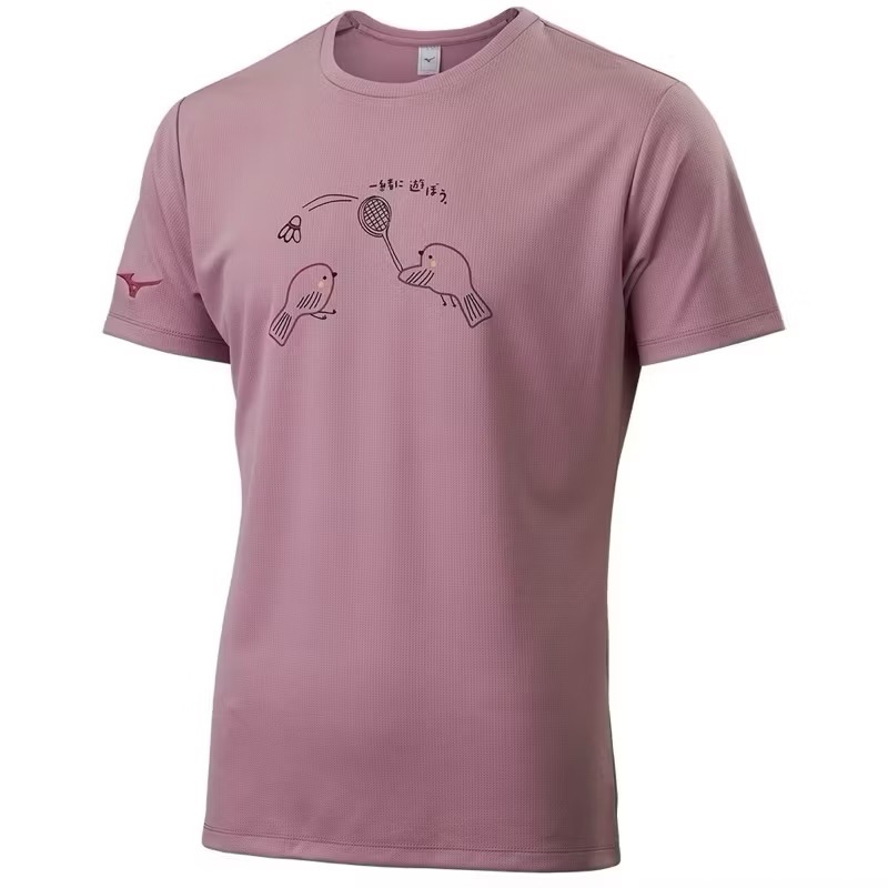 ◇ 羽球世家◇ Mizuno羽球衣 短袖T恤 72TAC005  美津濃 Q版T恤 可愛 羽球衣 兒童款 成人款 排汗衣-規格圖4