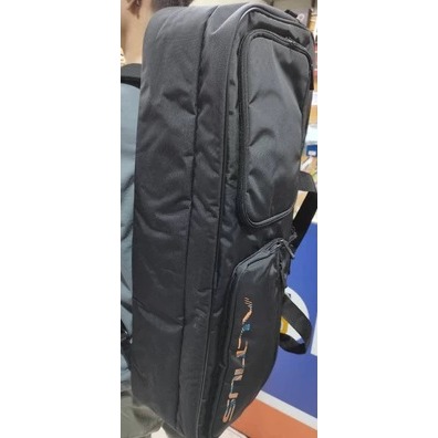 ◇ 羽球世家◇【拍袋】Mizuno美津濃 羽球矩形 2way設計背帶可收納(側肩、背) 鋼琴包 (6支入裝) 光澤黑-規格圖4