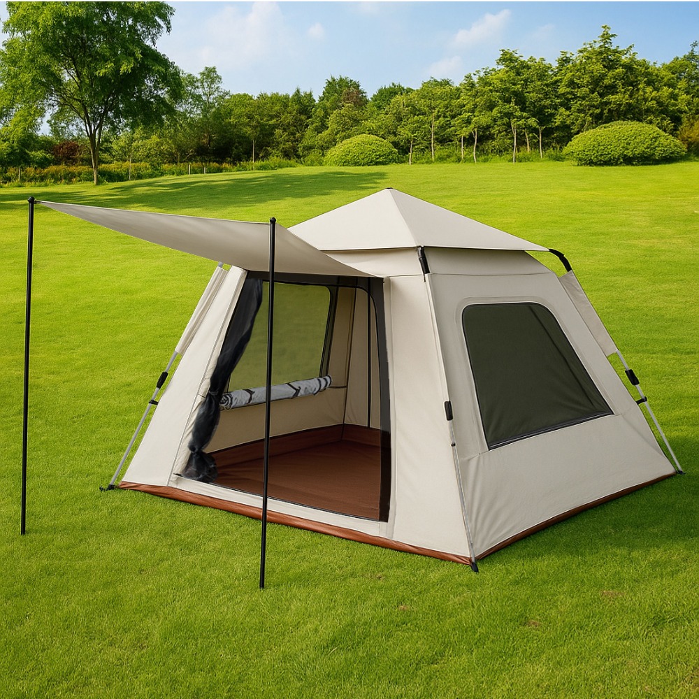 加大全自動四面帳篷 送前廳桿 215/240二種尺寸 秒開帳篷 雲霧灰時尚帳篷 加大防曬帳篷 拋帳 快速戶外帳篷 郊遊-規格圖9