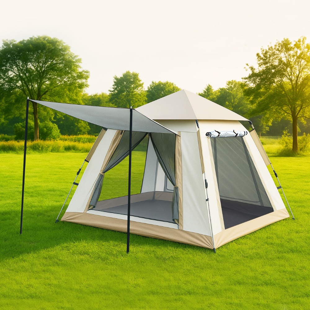 加大全自動四面帳篷 送前廳桿 215/240二種尺寸 秒開帳篷 雲霧灰時尚帳篷 加大防曬帳篷 拋帳 快速戶外帳篷 郊遊-規格圖9