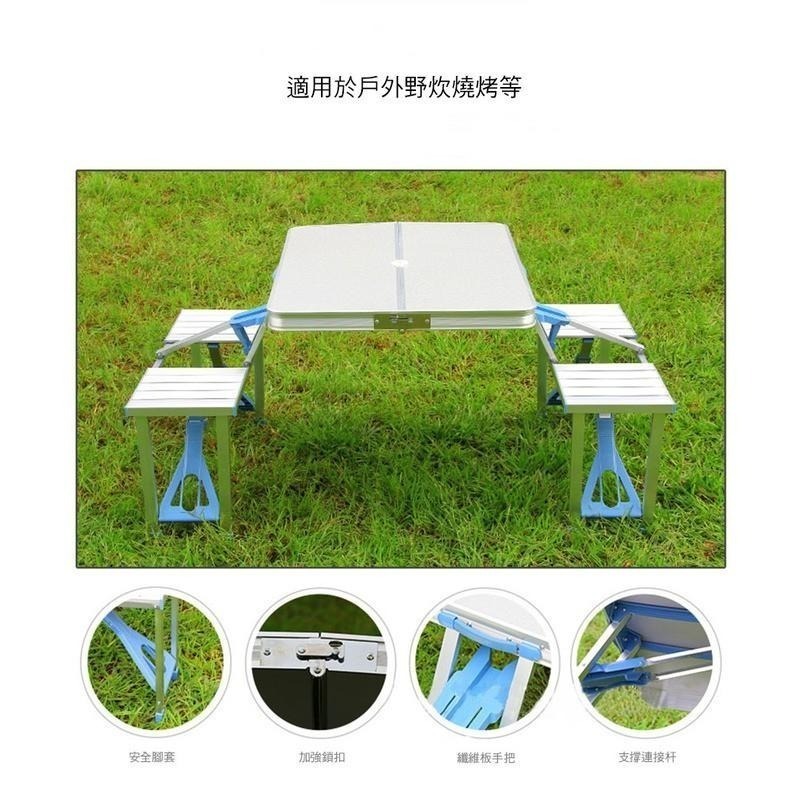 一體式折疊桌椅組合 折疊桌 折疊椅 露營 野餐 好收納 一桌多用途-細節圖2