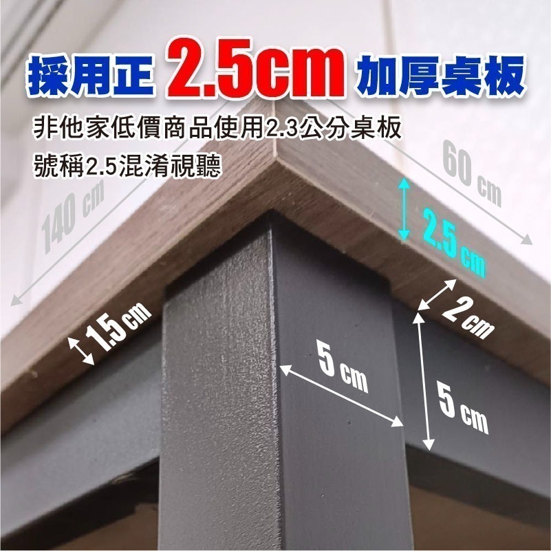 工業風書桌 加強版 台灣現貨 140X60 120X60公分 工業風 電腦桌 電腦桌 書桌 工作桌 辦公桌 洽談桌 桌子-細節圖5