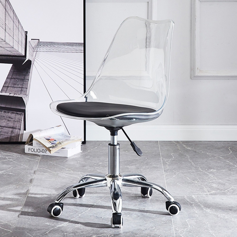 透明椅背+鋼琴黑座墊