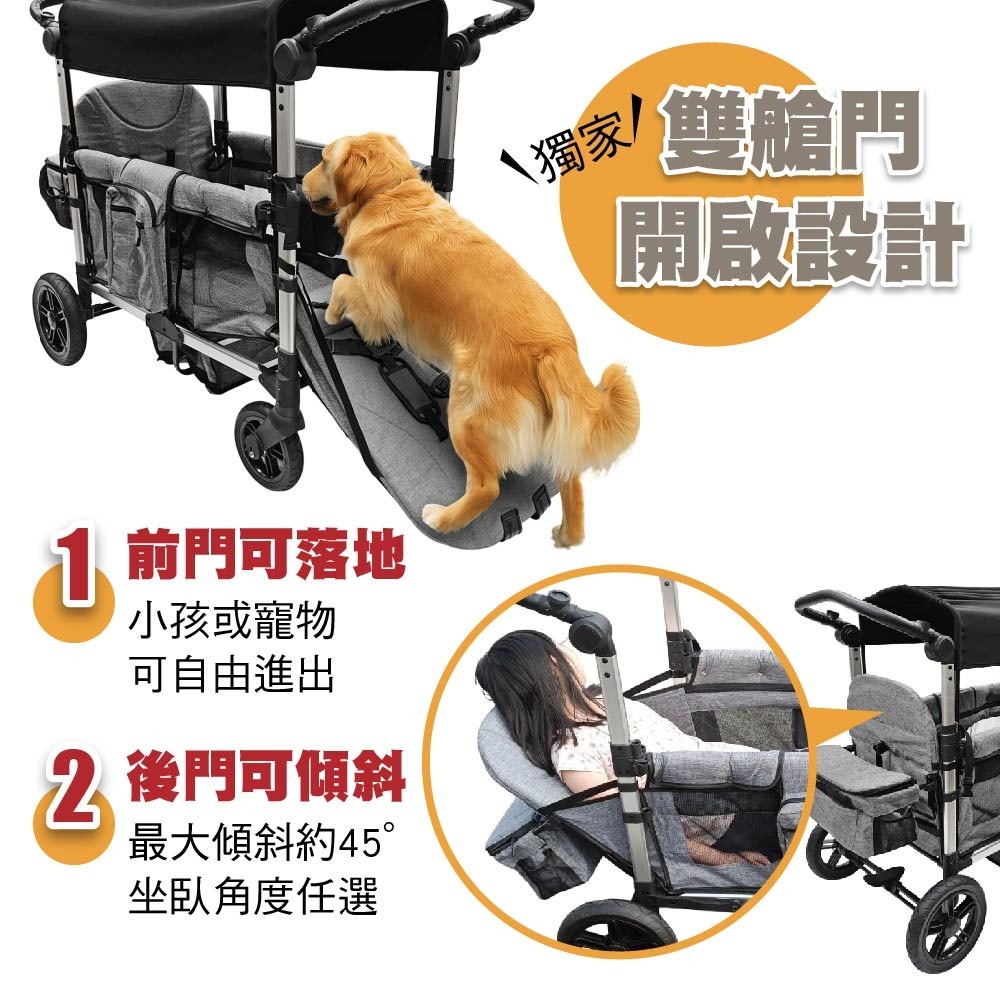 2025新式 白金避震款 歐規露營推車 推拉二用 外銷歐洲專利 拖車 小推車 餐車 折疊推車 快速收納 可拆洗【現貨】-細節圖2