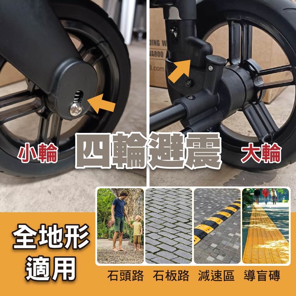 2025新式 白金避震款 歐規露營推車 推拉二用 外銷歐洲專利 拖車 小推車 餐車 折疊推車 快速收納 可拆洗【現貨】-細節圖5