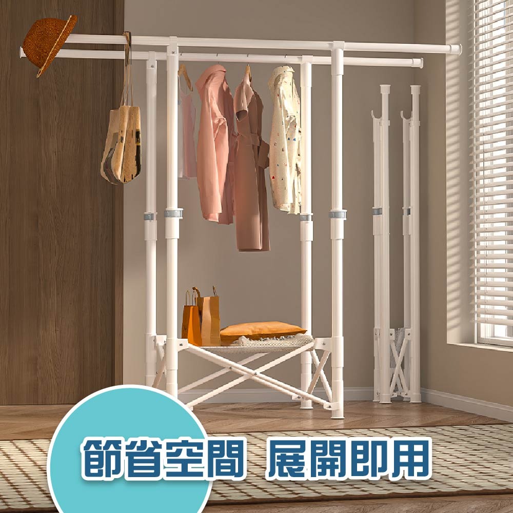 強承重不鏽鋼衣架~台灣現貨~加粗曬衣架 落地掛衣桿~晾衣架 吊衣架 掛衣架 衣帽架/曬衣桿 吊衣桿 服裝店衣架 臥室適用-細節圖2