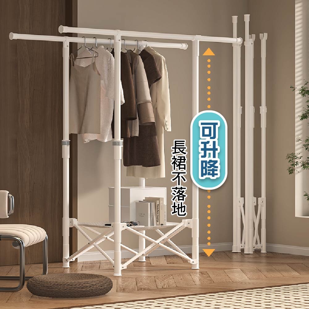 強承重不鏽鋼衣架~台灣現貨~加粗曬衣架 落地掛衣桿~晾衣架 吊衣架 掛衣架 衣帽架/曬衣桿 吊衣桿 服裝店衣架 臥室適用-細節圖4