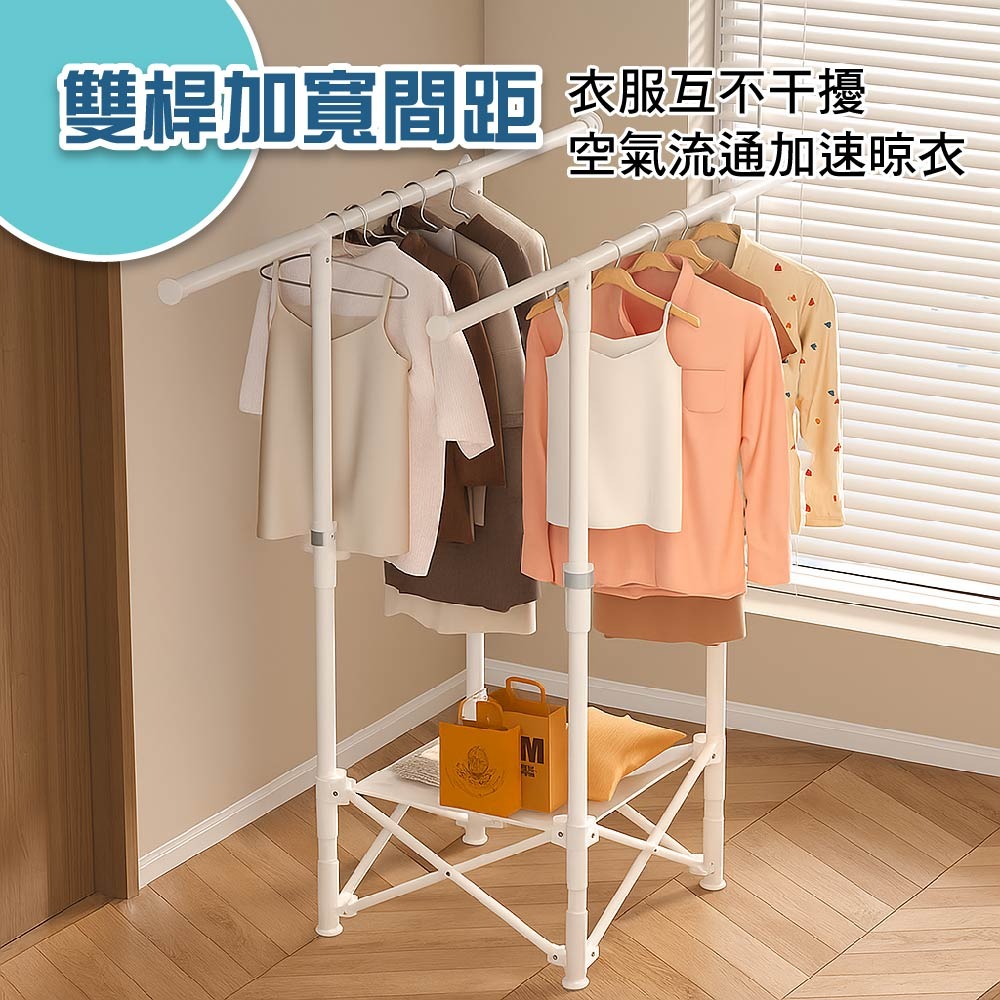 強承重不鏽鋼衣架~台灣現貨~加粗曬衣架 落地掛衣桿~晾衣架 吊衣架 掛衣架 衣帽架/曬衣桿 吊衣桿 服裝店衣架 臥室適用-細節圖5