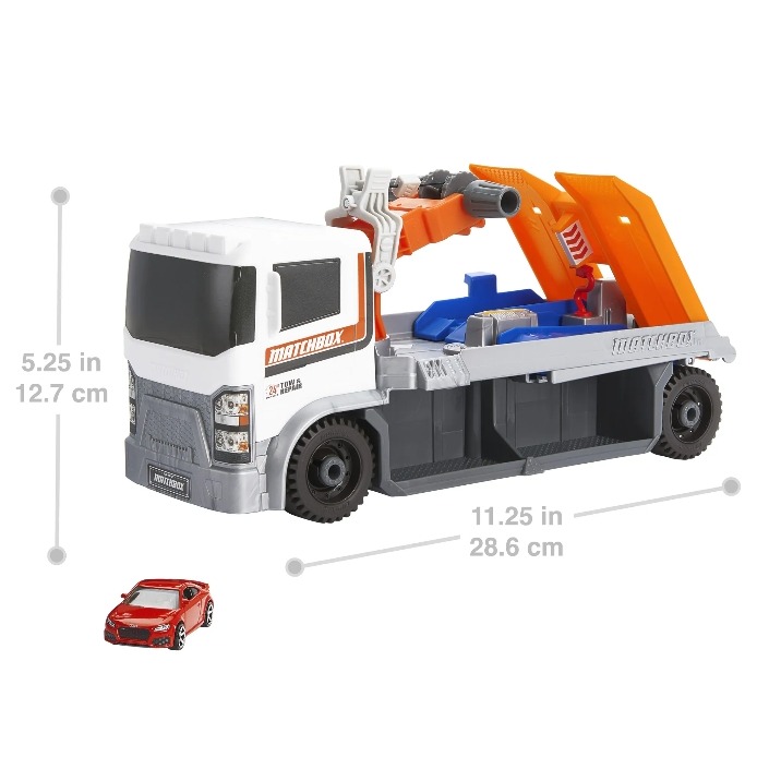 雙11限定 火柴盒小汽車 救援直升機加拖車遊戲組-細節圖3