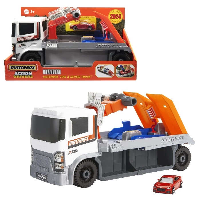 雙11限定 火柴盒小汽車 救援直升機加拖車遊戲組-細節圖4