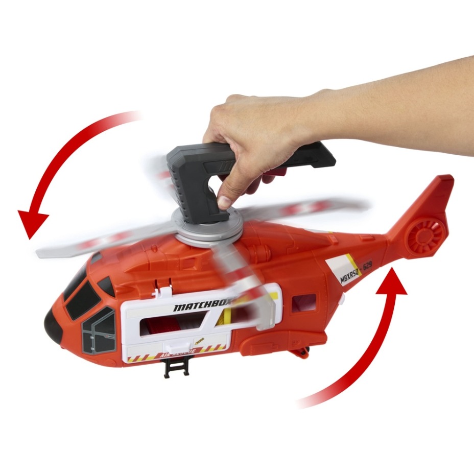 雙11限定 火柴盒小汽車 救援直升機加拖車遊戲組-細節圖5