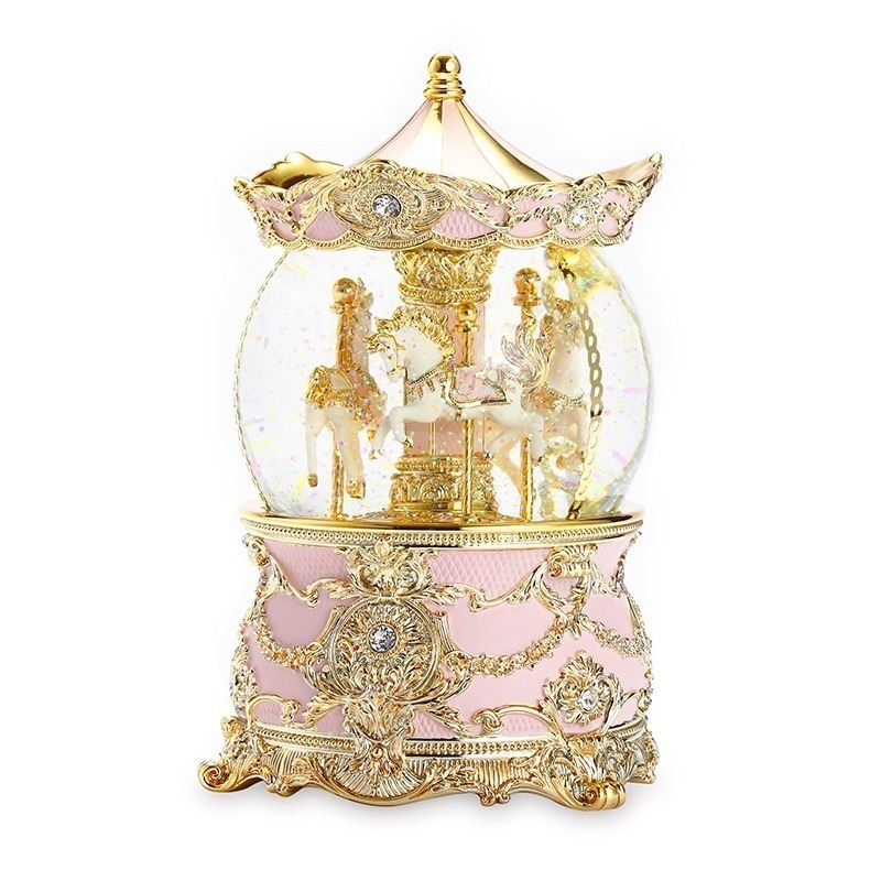 JARLL 讚爾藝術  旋轉木馬(燈光) 水晶球音樂盒 生日 紀念日 告白 結婚禮物 情人節 多款任選-細節圖3