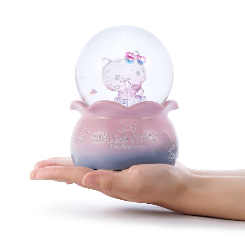 [現貨 JARLL 水晶球 ]Hello Kitty 50周年限定收藏 水晶球音樂盒-細節圖8