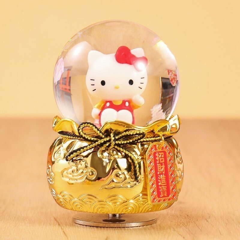 【新品 JARLL讚爾藝術】Hello Kitty 幸運御守系列水晶球音樂盒 禮物6款任選-規格圖1