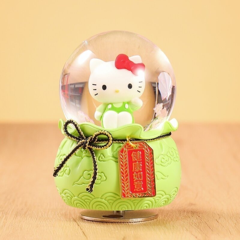 【新品 JARLL讚爾藝術】Hello Kitty 幸運御守系列水晶球音樂盒 禮物6款任選-規格圖1