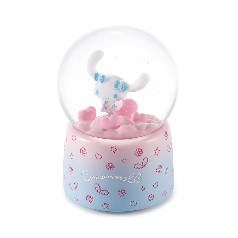 JARLL 讚爾藝術 大耳狗 愛神天使 夏日戲水趣 生日蛋糕水晶球音樂盒(官方授權)-細節圖2