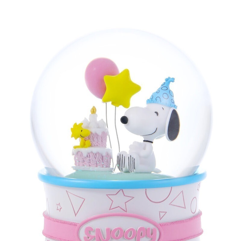 【限時6折售完即絕版 JARLL 讚爾藝術】Snoopy史努比 生日(粉彩) 水晶球音樂盒 官方授權-細節圖3