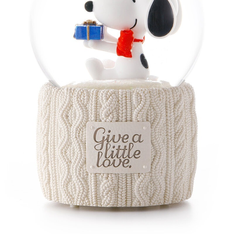 【限時6折售完即絕版 JARLL 讚爾藝術】Snoopy史努比 愛分享 水晶球音樂盒-細節圖2