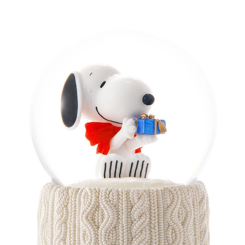 【限時6折售完即絕版 JARLL 讚爾藝術】Snoopy史努比 愛分享 水晶球音樂盒-細節圖3
