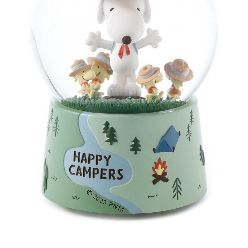 【限時6折售完即絕版JARLL 讚爾藝術】Snoopy史努比 露營趣 水晶球音樂盒 官方授權-細節圖4