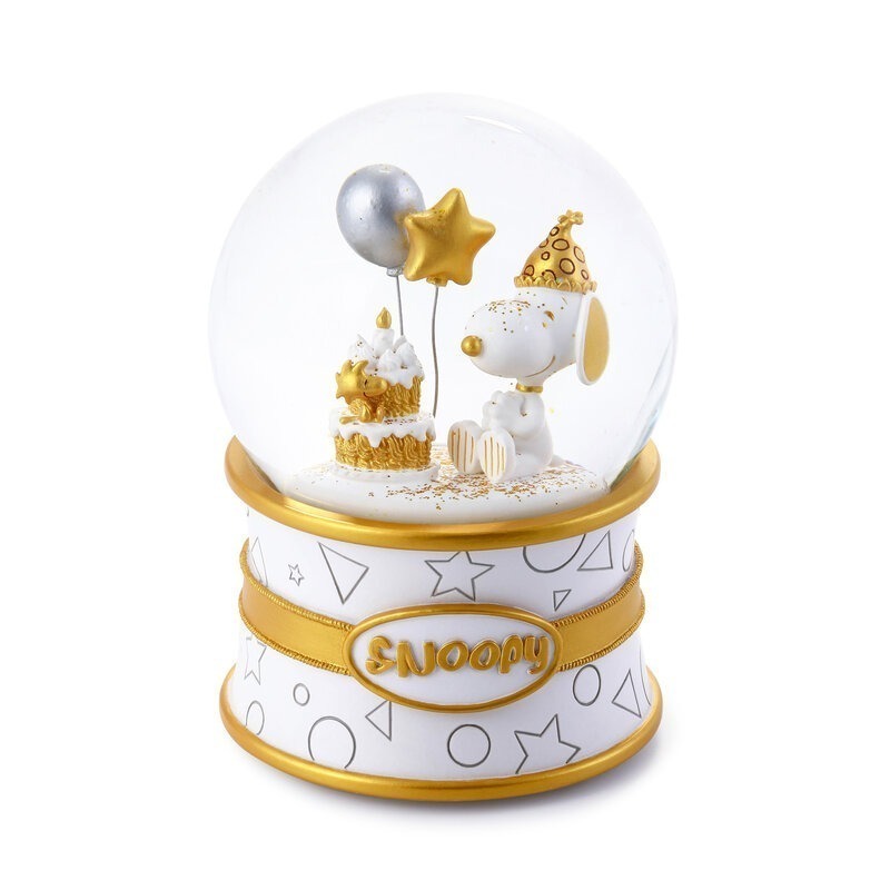 【絕版收藏 現貨秒出 JARLL 讚爾藝術】Snoopy史努比  生日 水晶球音樂盒 官方授權-細節圖3
