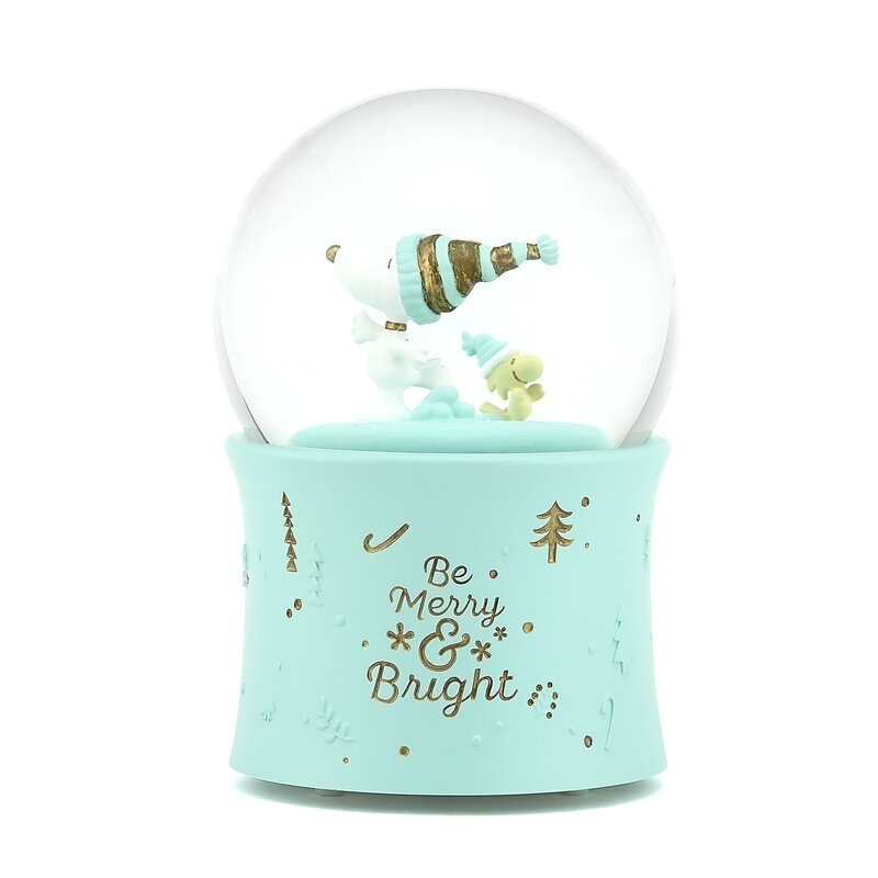 【絕版現貨秒出 JARLL 讚爾藝術】Snoopy史努比-霜凍之夜 水晶球音樂盒 禮物-規格圖5