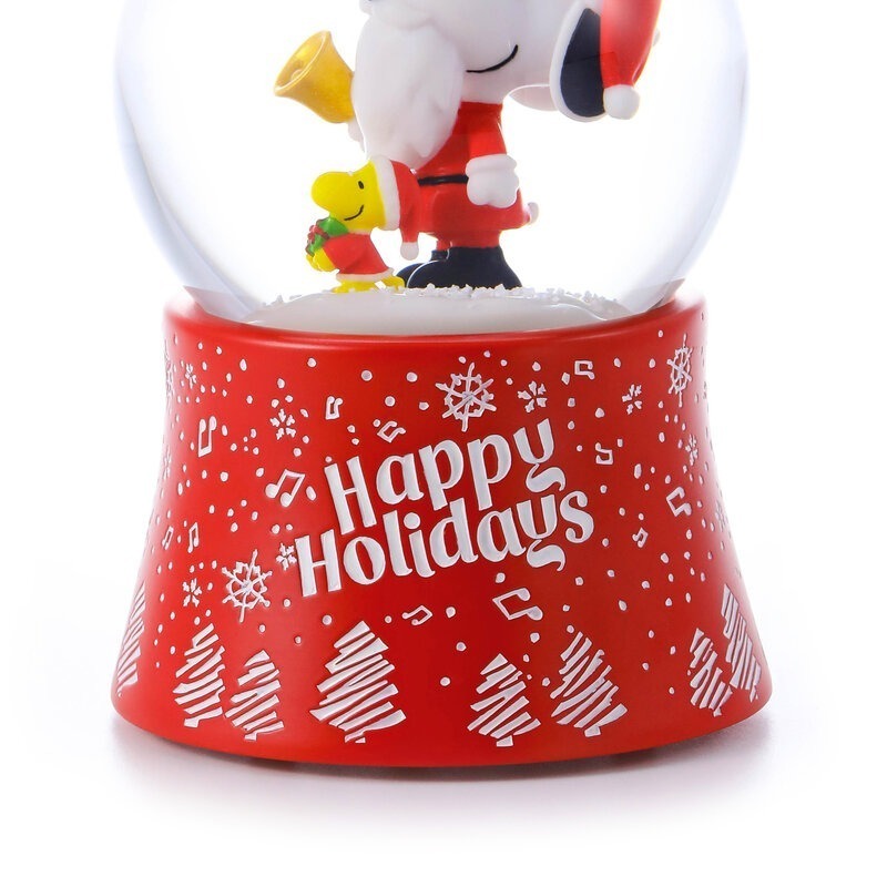 【限時6折售完即絕版JARLL 讚爾藝術】 Snoopy史努比假期愉快(彩色) 水晶球音樂盒 禮物-細節圖3